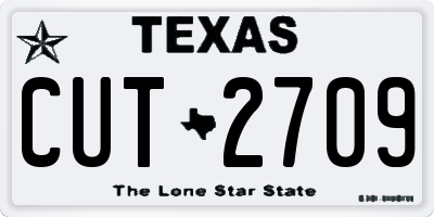 TX license plate CUT2709