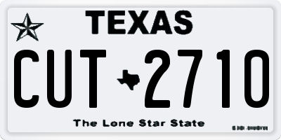 TX license plate CUT2710