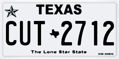 TX license plate CUT2712