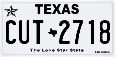 TX license plate CUT2718
