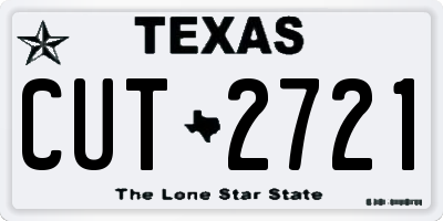 TX license plate CUT2721