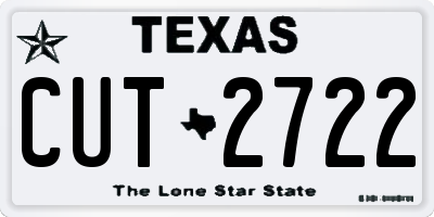 TX license plate CUT2722