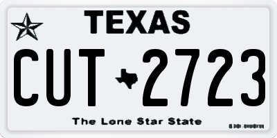 TX license plate CUT2723