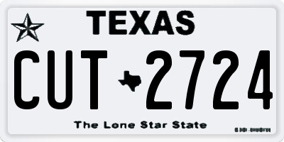 TX license plate CUT2724