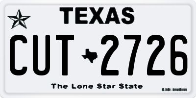 TX license plate CUT2726
