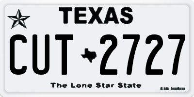 TX license plate CUT2727