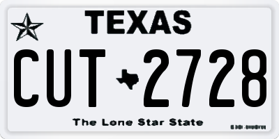 TX license plate CUT2728