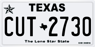 TX license plate CUT2730