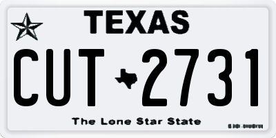 TX license plate CUT2731