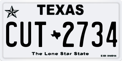 TX license plate CUT2734