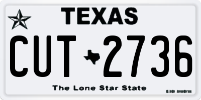 TX license plate CUT2736