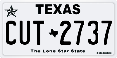TX license plate CUT2737