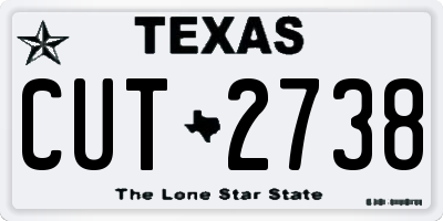 TX license plate CUT2738