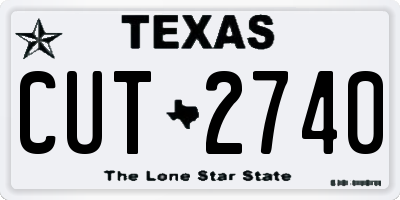 TX license plate CUT2740