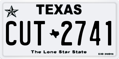 TX license plate CUT2741