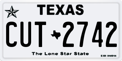 TX license plate CUT2742