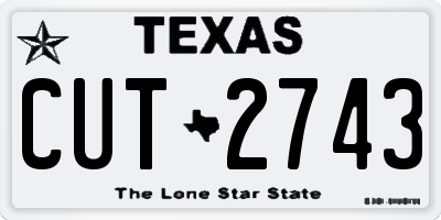 TX license plate CUT2743