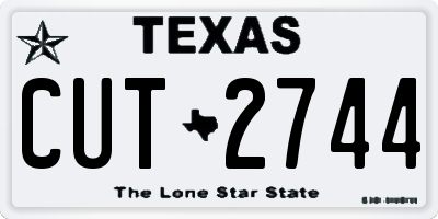 TX license plate CUT2744