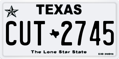 TX license plate CUT2745