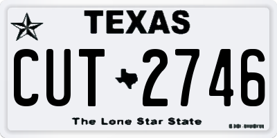 TX license plate CUT2746