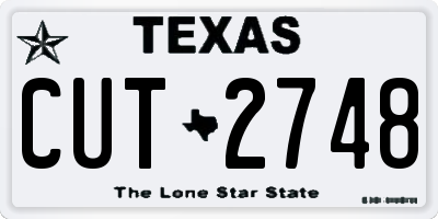TX license plate CUT2748