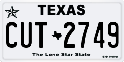 TX license plate CUT2749