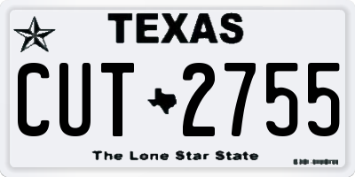 TX license plate CUT2755