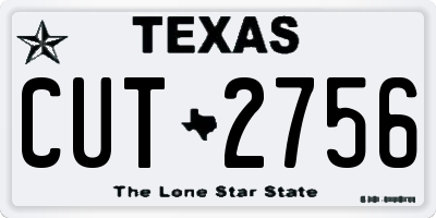 TX license plate CUT2756
