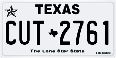 TX license plate CUT2761