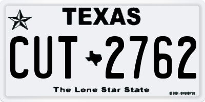 TX license plate CUT2762