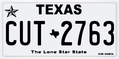 TX license plate CUT2763