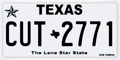 TX license plate CUT2771