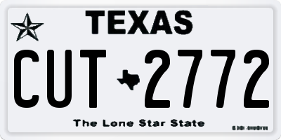 TX license plate CUT2772