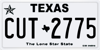 TX license plate CUT2775