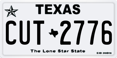 TX license plate CUT2776