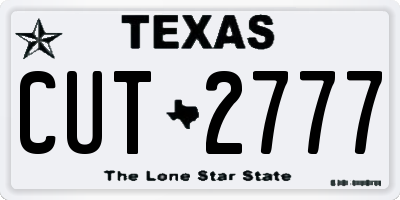 TX license plate CUT2777