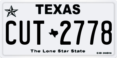 TX license plate CUT2778