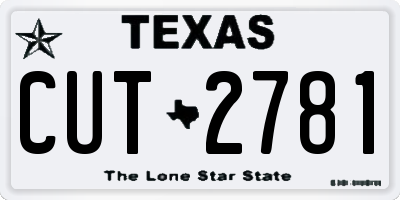 TX license plate CUT2781