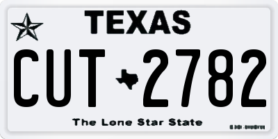 TX license plate CUT2782