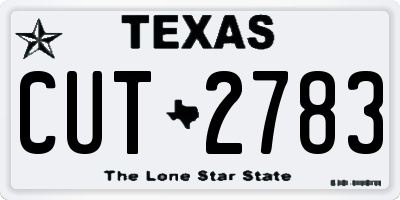 TX license plate CUT2783
