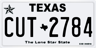 TX license plate CUT2784