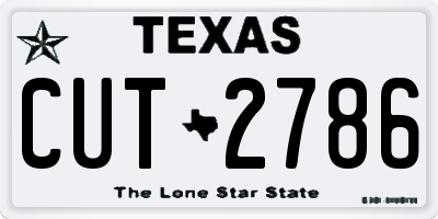 TX license plate CUT2786