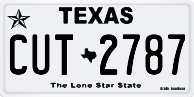 TX license plate CUT2787