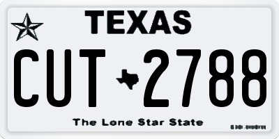 TX license plate CUT2788