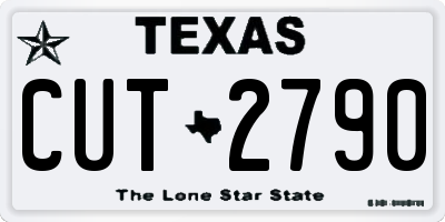 TX license plate CUT2790