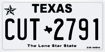 TX license plate CUT2791