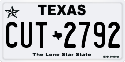 TX license plate CUT2792
