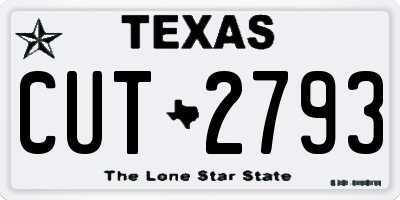 TX license plate CUT2793
