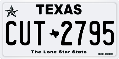 TX license plate CUT2795