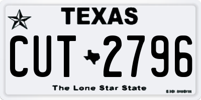 TX license plate CUT2796